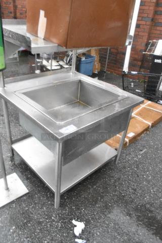 Stainless Steel Single Bay Ice Table w/ Under Shelf and Over Shelf. - Item #1156204