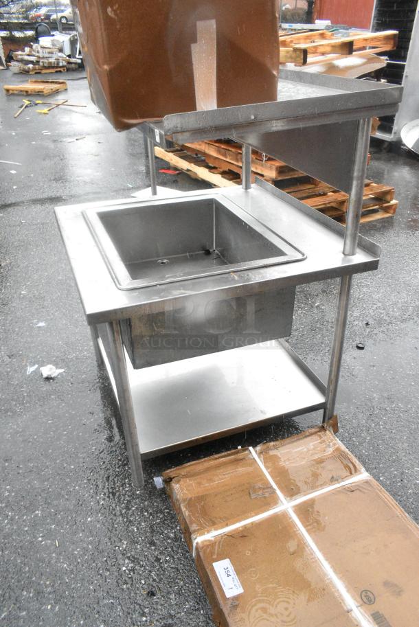 Stainless Steel Single Bay Ice Table w/ Under Shelf and Over Shelf. - Image 2 of 4