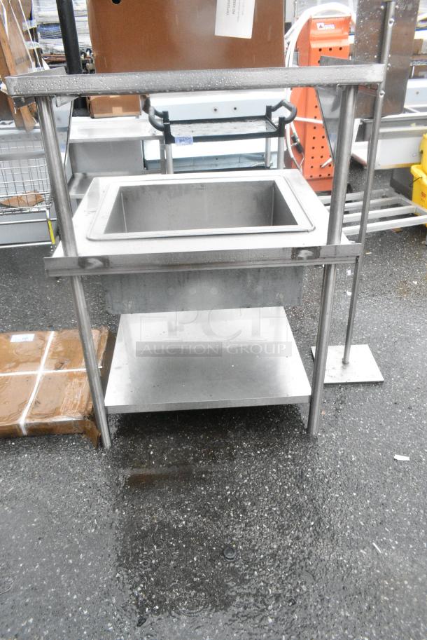 Stainless Steel Single Bay Ice Table w/ Under Shelf and Over Shelf. - Image 4 of 4