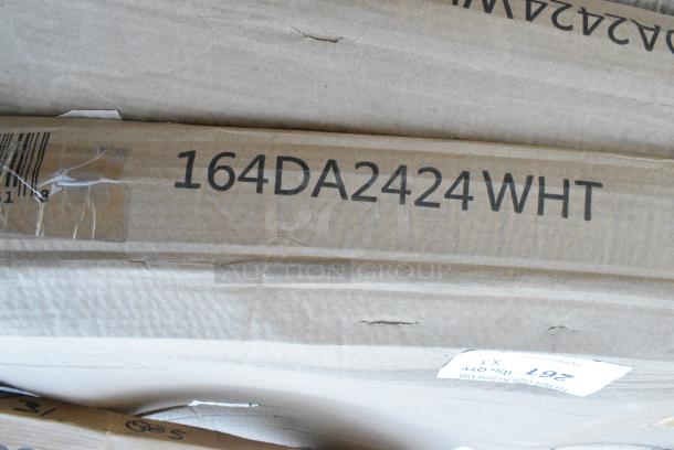 3 BRAND NEW SCRATCH AND DENT! 164DA2424WHT Lancaster Table & Seating Alloy Series 24" x 24" Pearl White Standard Height Outdoor Table. 3 Times Your Bid! - Image 3 of 5