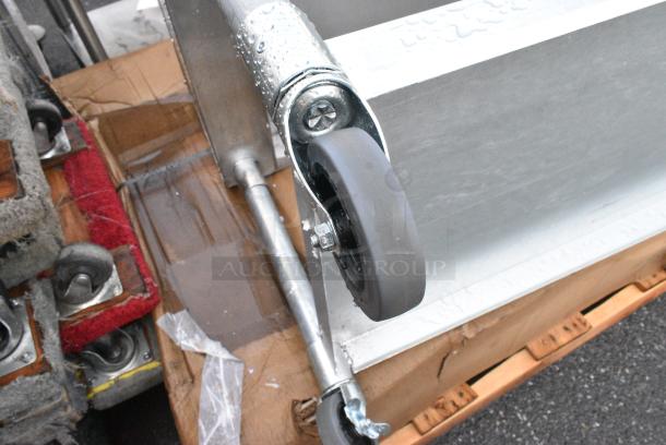 BRAND NEW SCRATCH AND DENT! Eagle Group PCP-4 63 1/2" Mobile Ice-Cooled Cold Food Table with Galvanized Undershelf and Open Base - Image 2 of 3