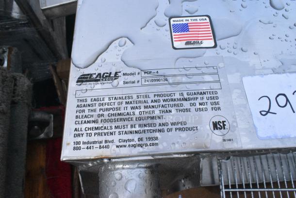 BRAND NEW SCRATCH AND DENT! Eagle Group PCP-4 63 1/2" Mobile Ice-Cooled Cold Food Table with Galvanized Undershelf and Open Base - Image 3 of 3