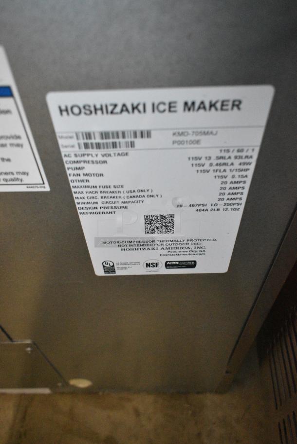 BRAND NEW SCRATCH AND DENT! 2024 Hoshizaki KMD-705MAJ Stainless Steel Commercial Modular Crescent Cube Ice Machine 721 lb. 115 Volts, 1 Phase. - Image 4 of 5