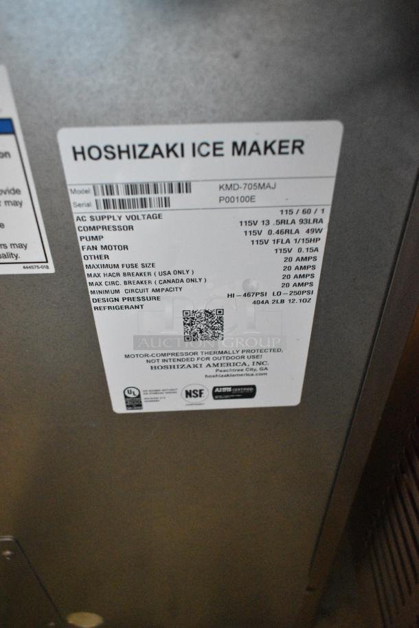 BRAND NEW SCRATCH AND DENT! 2024 Hoshizaki KMD-705MAJ Stainless Steel Commercial Modular Crescent Cube Ice Machine 721 lb. 115 Volts, 1 Phase. - Image 5 of 5