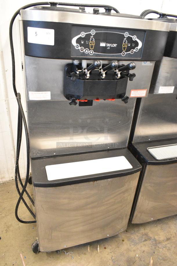 Taylor C713-33 Stainless Steel Commercial Floor Style Water Cooled 2 Flavor w/ Twist Soft Serve Ice Cream Machine on Commercial Casters. 208-230 Volts, 3 Phase. - Image 1 of 8