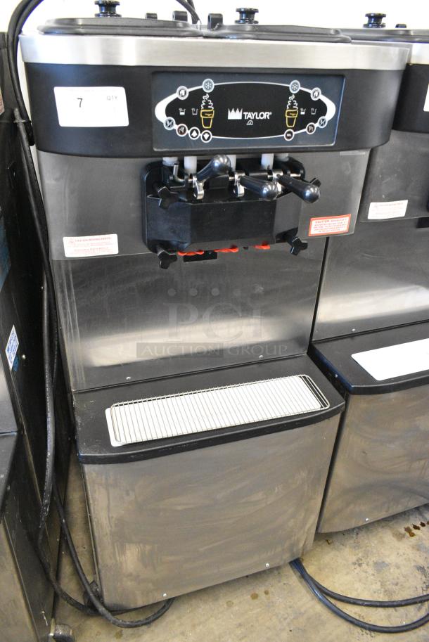 Taylor C713-33 Stainless Steel Commercial Floor Style Water Cooled 2 Flavor w/ Twist Soft Serve Ice Cream Machine on Commercial Casters. 208-230 Volts, 3 Phase. - Image 1 of 8
