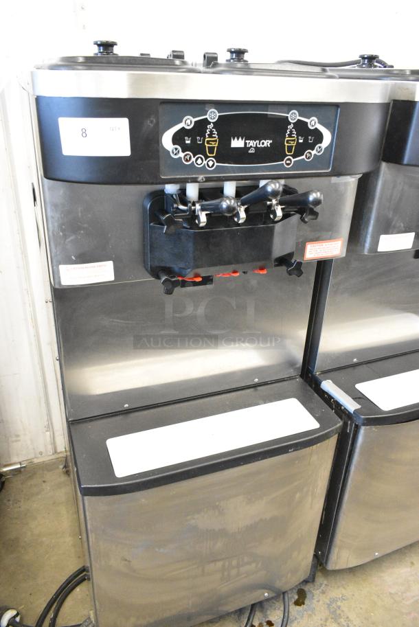 Taylor C713-33 Stainless Steel Commercial Floor Style Water Cooled 2 Flavor w/ Twist Soft Serve Ice Cream Machine on Commercial Casters. 208-230 Volts, 3 Phase. - Image 1 of 8