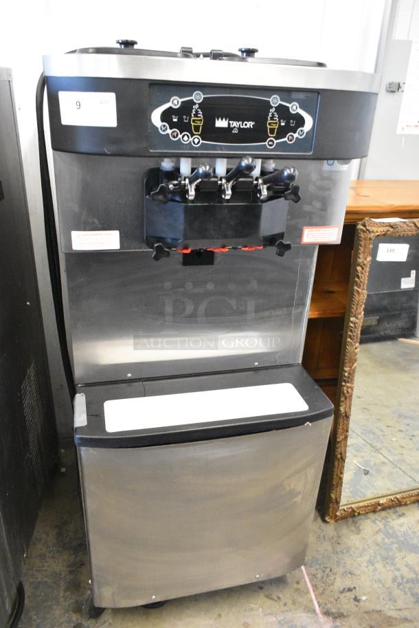 Taylor C713-33 Stainless Steel Commercial Floor Style Water Cooled 2 Flavor w/ Twist Soft Serve Ice Cream Machine on Commercial Casters. 208-230 Volts, 3 Phase. - Image 1 of 8