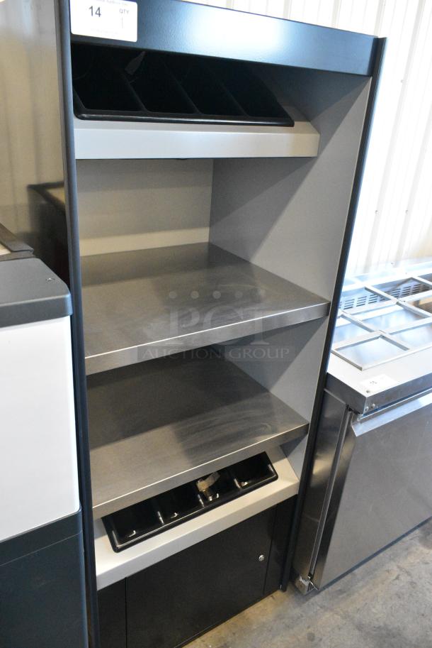 BRAND NEW SCRATCH AND DENT! All State Manufacturing AS 727-2 27" x 23 1/4" x 72" Condiment Stand with High and Low Trays - Image 1 of 4