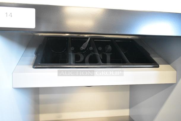 BRAND NEW SCRATCH AND DENT! All State Manufacturing AS 727-2 27" x 23 1/4" x 72" Condiment Stand with High and Low Trays - Image 2 of 4