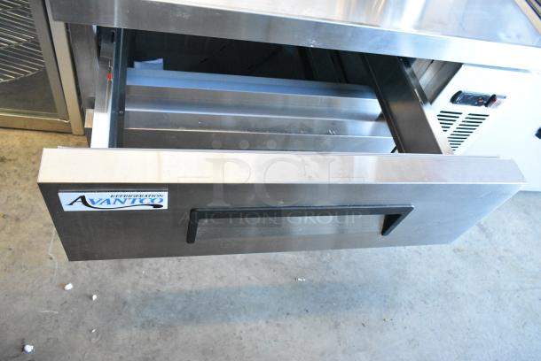 BRAND NEW SCRATCH AND DENT! 2024 Avantco 178CBE36HC Stainless Steel 36" 2 Drawer Refrigerated Chef Base on Commercial Casters. 115 Volts, 1 Phase. Tested and Does Not Power On - Image 4 of 6