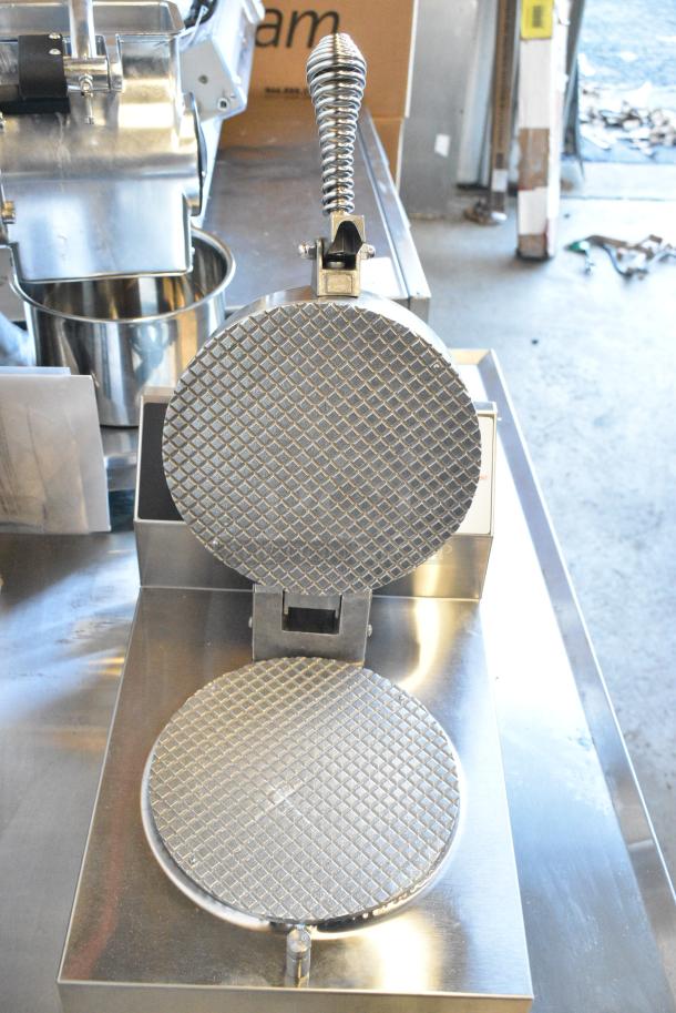 BRAND NEW SCRATCH AND DENT! 2024 Nemco 7030A Stainless Steel Waffle Cone Maker - Single Grid. 120 Volts, 1 Phase. Tested and Working! - Image 5 of 6