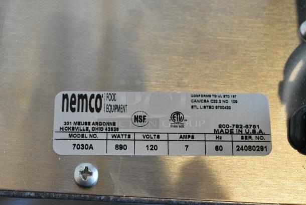 BRAND NEW SCRATCH AND DENT! 2024 Nemco 7030A Stainless Steel Waffle Cone Maker - Single Grid. 120 Volts, 1 Phase. Tested and Working! - Image 6 of 6