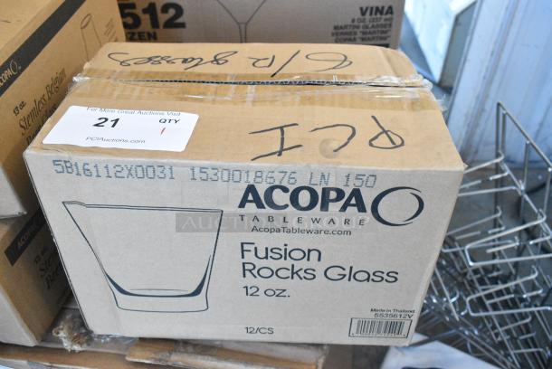 Box of 12 BRAND NEW SCRATCH AND DENT! 5535612V Acopa Fusion 12 oz. Rocks / Old Fashioned Glass - Image 2 of 4