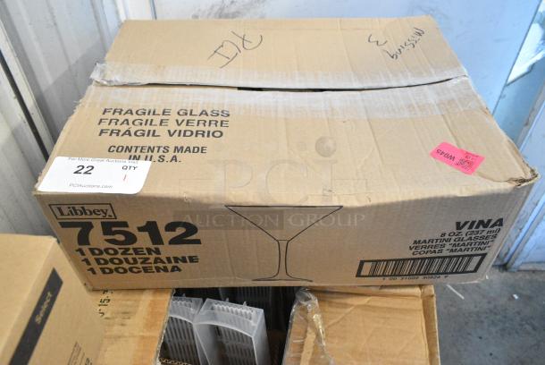 Box of 12 BRAND NEW SCRATCH AND DENT! Libbey 7512 Vina 8 oz. Customizable Martini Glass - Image 2 of 4