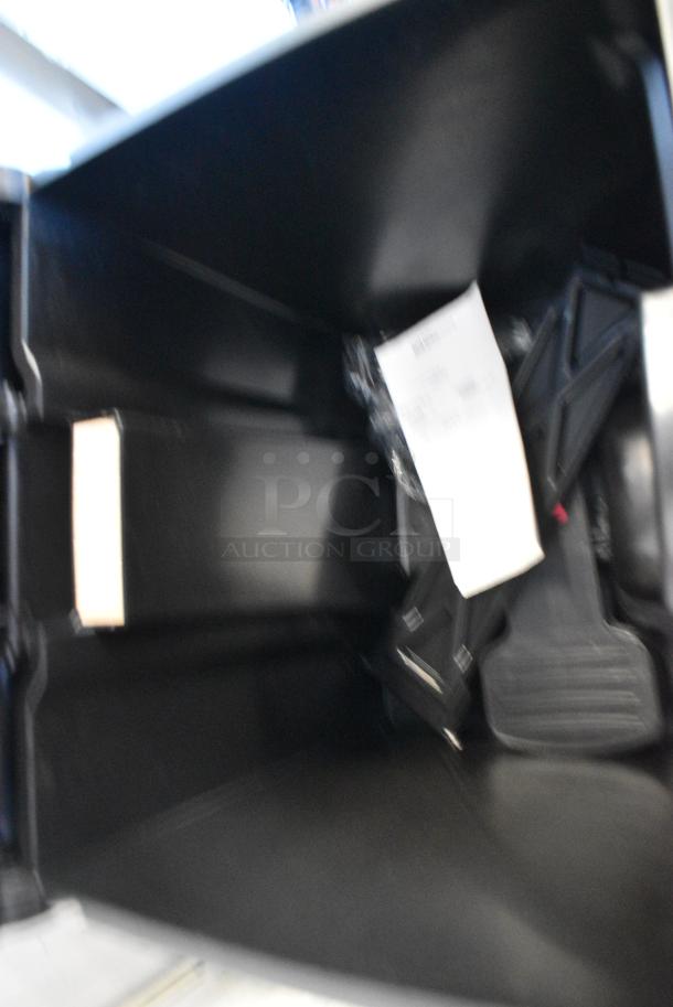 BRAND NEW SCRATCH AND DENT! Lavex 475STPJT8BK 32 Qt. / 8 Gallon Black Rectangular Step-On Trash Can - Image 2 of 3