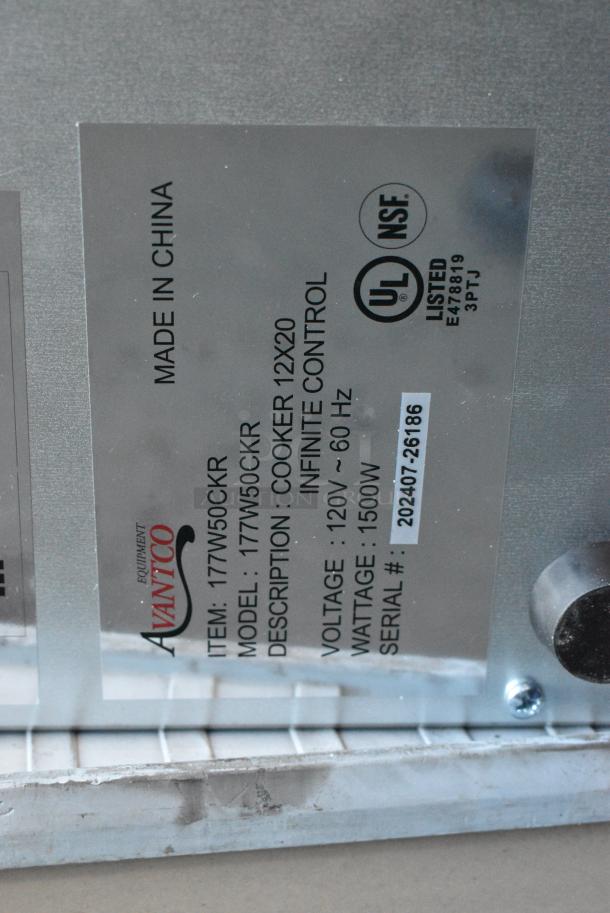 BRAND NEW SCRATCH AND DENT! Avantco 177W50CKR 12" x 20" Full Size Electric Countertop Food Warmer. 120 Volts, 1 Phase. Tested and Working! - Image 4 of 4
