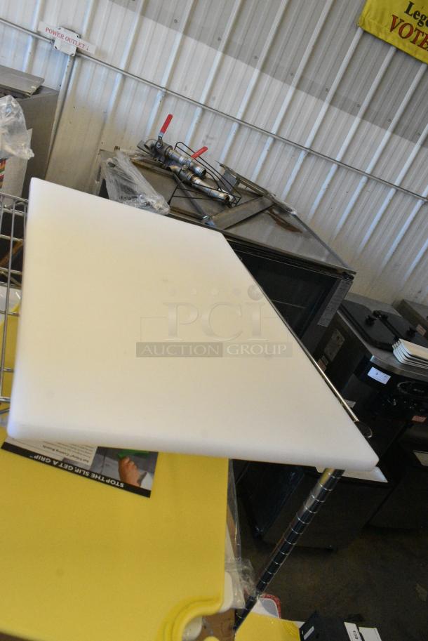 8 BRAND NEW SCRATCH AND DENT! Cutting Boards Including San Jamar CBG182412BL Saf-T-Grip® 24" x 18" x 1/2" Blue Cutting Board with Hook, San Jamar CBG182412YL Saf-T-Grip® 24" x 18" x 1/2" Yellow Cutting Board with Hook, San Jamar CBG182412WH Saf-T-Grip® 24" x 18" x 1/2" White Cutting Board with Hook, San Jamar CBG182412RD Saf-T-Grip® 24" x 18" x 1/2" Red Cutting Board with Hook. 8 Times Your Bid! - Image 3 of 10