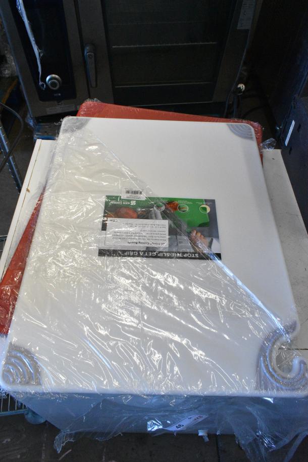 8 BRAND NEW SCRATCH AND DENT! Cutting Boards Including San Jamar CBG182412BL Saf-T-Grip® 24" x 18" x 1/2" Blue Cutting Board with Hook, San Jamar CBG182412YL Saf-T-Grip® 24" x 18" x 1/2" Yellow Cutting Board with Hook, San Jamar CBG182412WH Saf-T-Grip® 24" x 18" x 1/2" White Cutting Board with Hook, San Jamar CBG182412RD Saf-T-Grip® 24" x 18" x 1/2" Red Cutting Board with Hook. 8 Times Your Bid! - Image 7 of 10