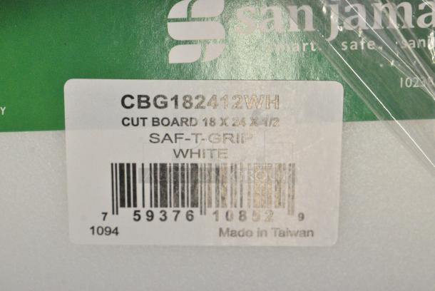 8 BRAND NEW SCRATCH AND DENT! Cutting Boards Including San Jamar CBG182412BL Saf-T-Grip® 24" x 18" x 1/2" Blue Cutting Board with Hook, San Jamar CBG182412YL Saf-T-Grip® 24" x 18" x 1/2" Yellow Cutting Board with Hook, San Jamar CBG182412WH Saf-T-Grip® 24" x 18" x 1/2" White Cutting Board with Hook, San Jamar CBG182412RD Saf-T-Grip® 24" x 18" x 1/2" Red Cutting Board with Hook. 8 Times Your Bid! - Image 8 of 10