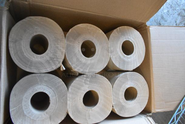 BRAND NEW SCRATCH AND DENT! Box of 5002CPTENAT Lavex 2-Ply Natural Kraft Center Pull Paper Towel 510' Roll - 6/Case - Image 1 of 3