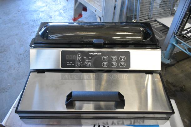 BRAND NEW SCRATCH AND DENT! VacPak-It 186VME12SS Stainless Steel External Vacuum Packaging Machine with 12" Seal Bar. 120 Volts, 1 Phase. Tested and Working! - Image 1 of 7