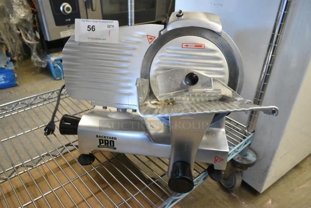 BRAND NEW SCRATCH AND DENT! 2023 Backyard Pro 554SL109E Metal Butcher Series 9" Manual Gravity Feed Meat Slicer w/ Blade Sharpener. 120 Volts, 1 Phase. Tested and Working! - Image 2 of 7