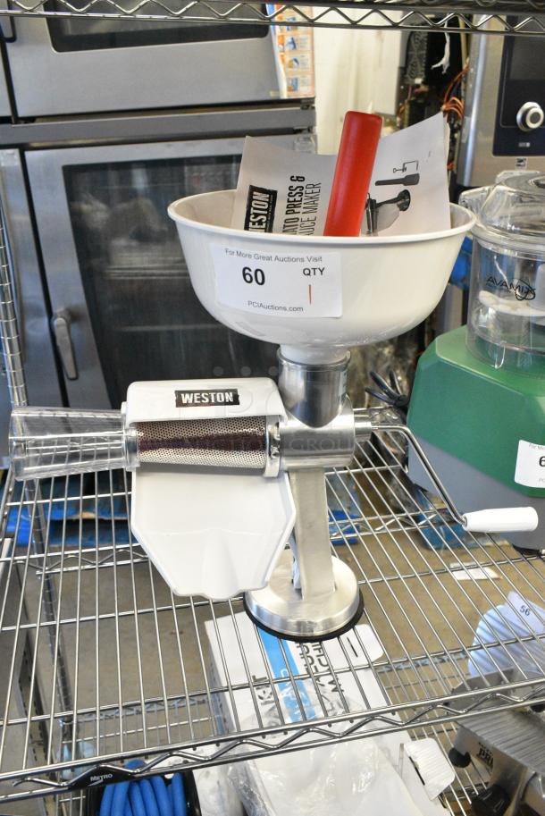 BRAND NEW SCRATCH AND DENT! Weston 07-0801 Tomate Press Roma Food Strainer and Sauce Maker - Image 1 of 3