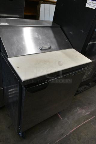Beverage Air SPE27 Stainless Steel Commercial Sandwich Salad Prep Table Bain Marie Mega Top on Commercial Casters. 115 Volts, 1 Phase. Tested and Working!