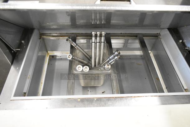 Beverage Air SPE27 Stainless Steel Commercial Sandwich Salad Prep Table Bain Marie Mega Top on Commercial Casters. 115 Volts, 1 Phase. Tested and Working! - Image 2 of 6