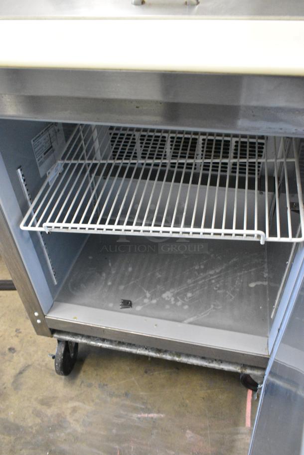 Beverage Air SPE27 Stainless Steel Commercial Sandwich Salad Prep Table Bain Marie Mega Top on Commercial Casters. 115 Volts, 1 Phase. Tested and Working! - Image 3 of 6