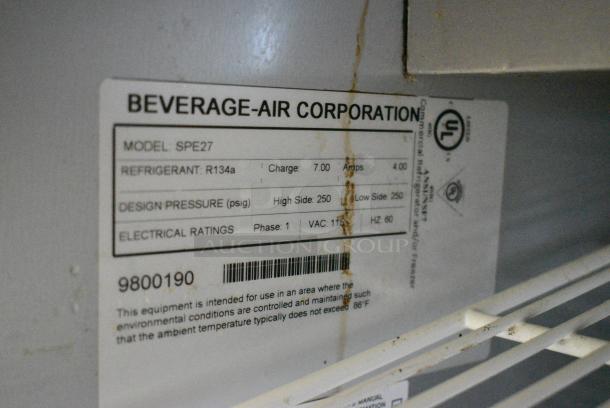 Beverage Air SPE27 Stainless Steel Commercial Sandwich Salad Prep Table Bain Marie Mega Top on Commercial Casters. 115 Volts, 1 Phase. Tested and Working! - Image 6 of 6