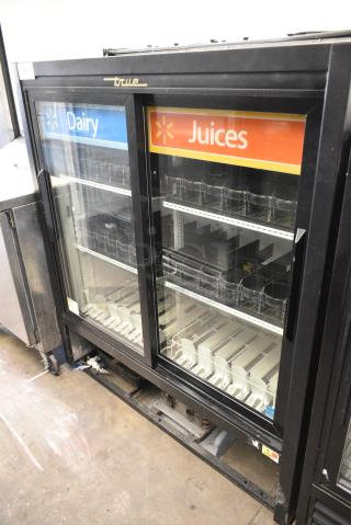 True GDM-41SL-54-LD Metal Commercial 2 Door Reach In Cooler Merchandiser w/ Poly Coated Racks. 115 Volts, 1 Phase. - Item #1156406