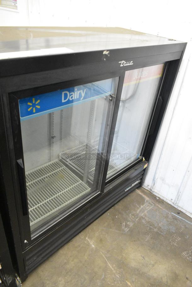2018 True GDM-41SL-48-HC-LD Metal Commercial 2 Door Reach In Cooler Merchandiser w/ Poly Coated Racks. 115 Volts, 1 Phase. Cannot Test Due To Cut Power Cord - Image 1 of 5