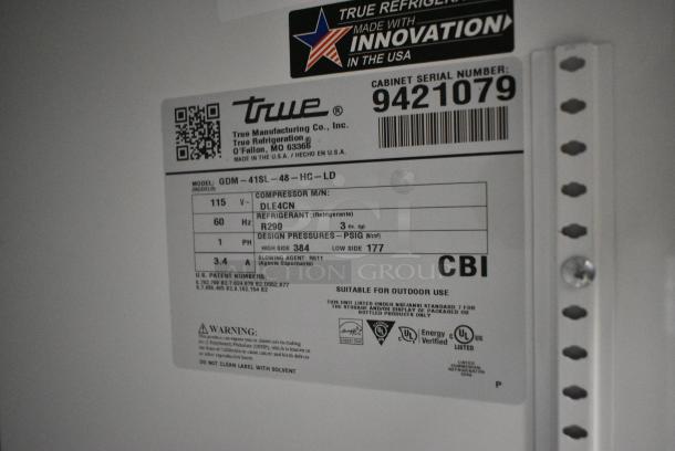 2018 True GDM-41SL-48-HC-LD Metal Commercial 2 Door Reach In Cooler Merchandiser w/ Poly Coated Racks. 115 Volts, 1 Phase. Cannot Test Due To Cut Power Cord - Image 5 of 5