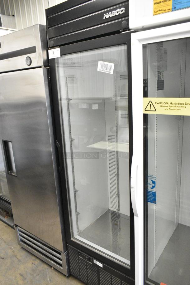 2019 Habco SE18 Metal Commercial Single Door Reach In Cooler Merchandiser w/ Poly Coated Racks. 115 Volts, 1 Phase. Tested and Working! - Image 1 of 4