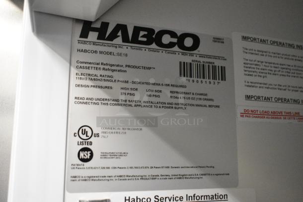 2019 Habco SE18 Metal Commercial Single Door Reach In Cooler Merchandiser w/ Poly Coated Racks. 115 Volts, 1 Phase. Tested and Working! - Image 4 of 4