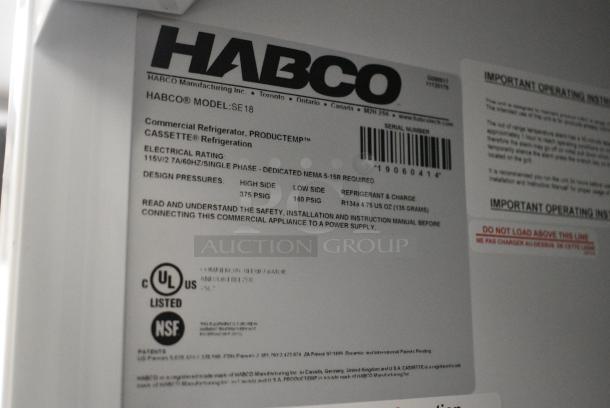 2019 Habco SE18 Metal Commercial Single Door Reach In Cooler Merchandiser w/ Poly Coated Racks. 115 Volts, 1 Phase. Tested and Working! - Image 4 of 4