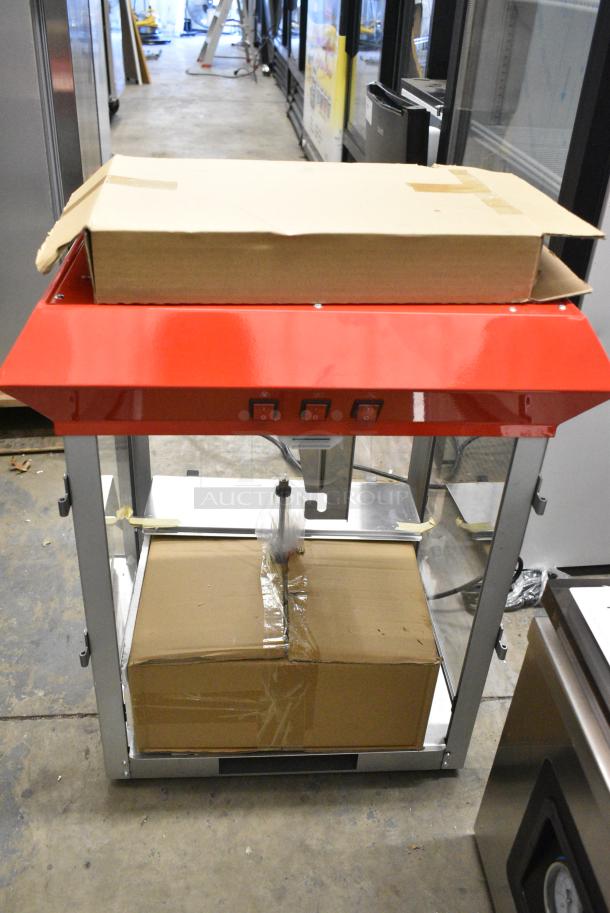 BRAND NEW SCRATCH AND DENT! Carnival King 382PM850 Metal 8 oz. Commercial Popcorn Machine / Popper. 120 Volts, 1 Phase. Tested and Working! - Image 1 of 8