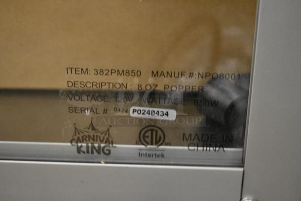 BRAND NEW SCRATCH AND DENT! Carnival King 382PM850 Metal 8 oz. Commercial Popcorn Machine / Popper. 120 Volts, 1 Phase. Tested and Working! - Image 8 of 8