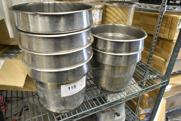 6 Stainless Steel Cylindrical Bins. 6 Times Your Bid! - Image 1 of 3