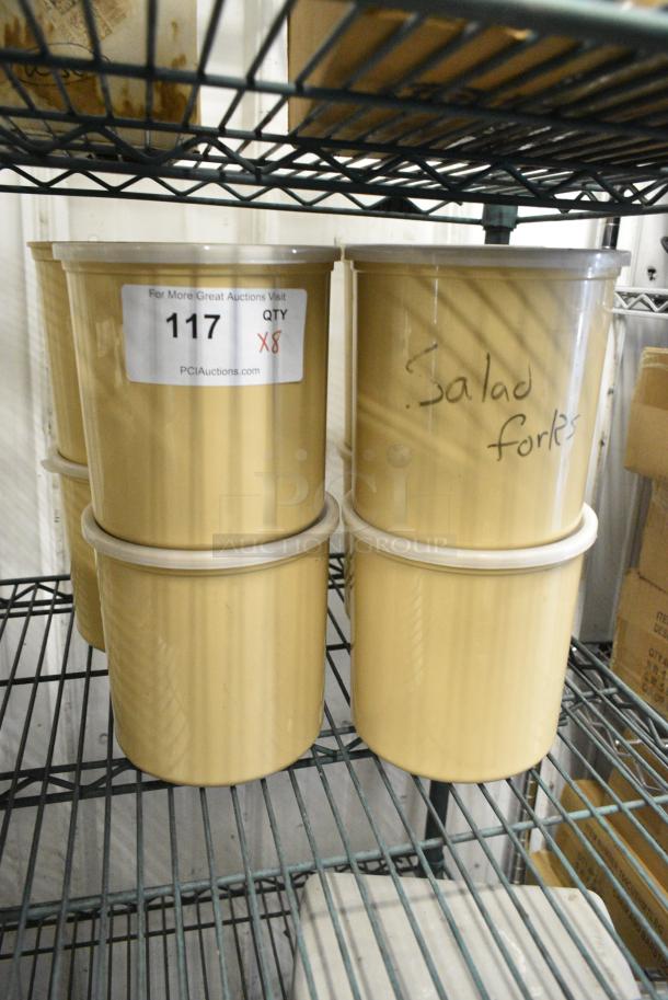 8 Cambro CP27 Tan Poly Bins w/ White Lids. 8 Times Your Bid! - Image 1 of 7
