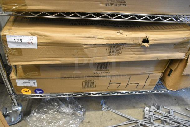 3 Box of 4 BRAND NEW SCRATCH AND DENT! Cushions; 1 Box Lancaster Table & Seating 164CUSHMTLRD 2 1/2" Red Vinyl Padded Seat for Metal Frame Seating, Lancaster Table & Seating 164CUSHMTLBG 2 1/2" Burgundy Vinyl Padded Seat for Metal Frame Seating, 164CUSHMTLBK 2 1/2" Black Vinyl Padded Seat for Metal Frame Seating. 3 Times Your Bid! - Image 1 of 2