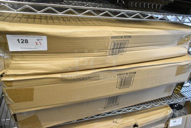 3 Box of 4 BRAND NEW SCRATCH AND DENT! Cushions; Lancaster Table & Seating 164CUSHMTLBG 2 1/2" Burgundy Vinyl Padded Seat for Metal Frame Seating, 2 Box 164CUSHMTLBK 2 1/2" Black Vinyl Padded Seat for Metal Frame Seating. 3 Times Your Bid! - Image 1 of 2