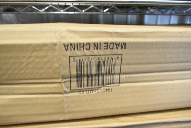 3 Box of 4 BRAND NEW SCRATCH AND DENT! Cushions; Lancaster Table & Seating 164CUSHMTLBG 2 1/2" Burgundy Vinyl Padded Seat for Metal Frame Seating, 2 Box 164CUSHMTLBK 2 1/2" Black Vinyl Padded Seat for Metal Frame Seating. 3 Times Your Bid! - Image 2 of 2