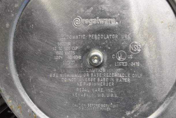 Regalware 58001R Metal Automatic Percolator. 120 Volts, 1 Phase. - Image 5 of 5