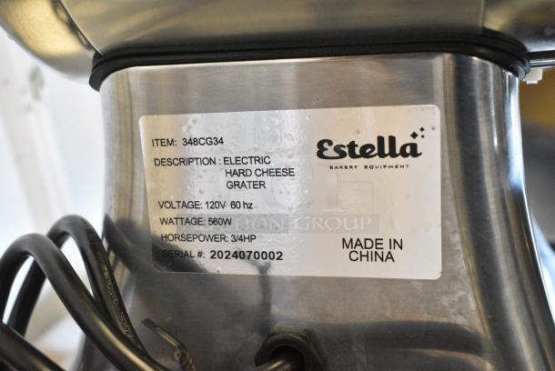 BRAND NEW SCRATCH AND DENT! Estella 348CG34 Stainless Steel Commercial Electric Hard Cheese Grater. 120 Volts, 1 Phase. Tested and Working! - Image 6 of 6