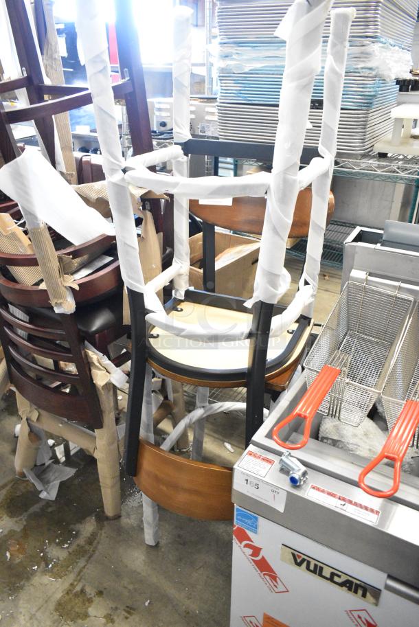 2 BRAND NEW SCRATCH AND DENT! Lancaster Table & Seating Wooden Bar Height Chair. 2 Times Your Bid! - Image 2 of 3