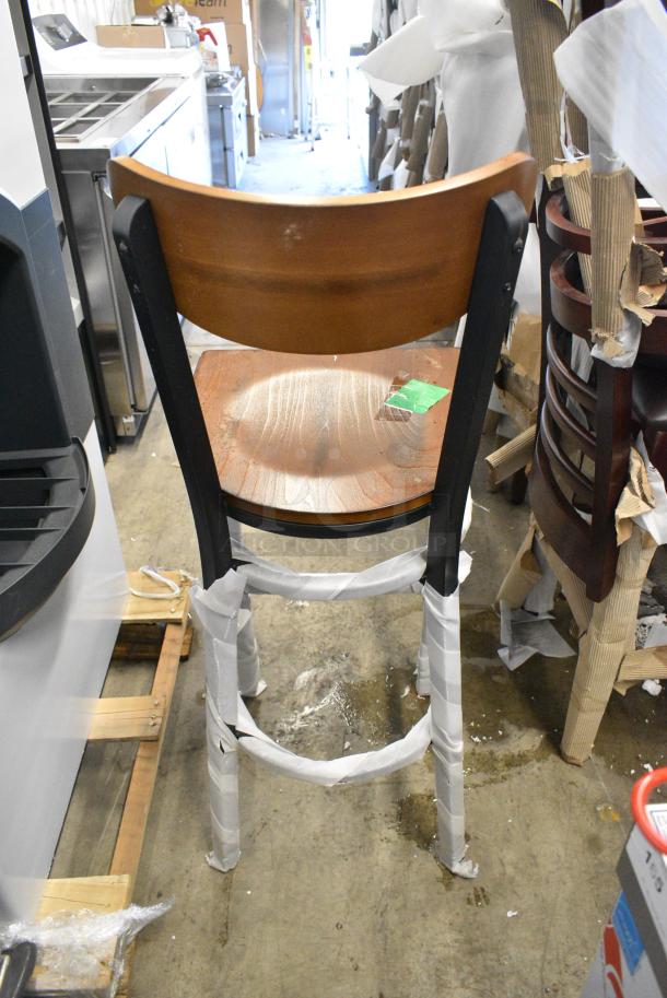 2 BRAND NEW SCRATCH AND DENT! Lancaster Table & Seating Wooden Bar Height Chair. 2 Times Your Bid! - Image 3 of 3