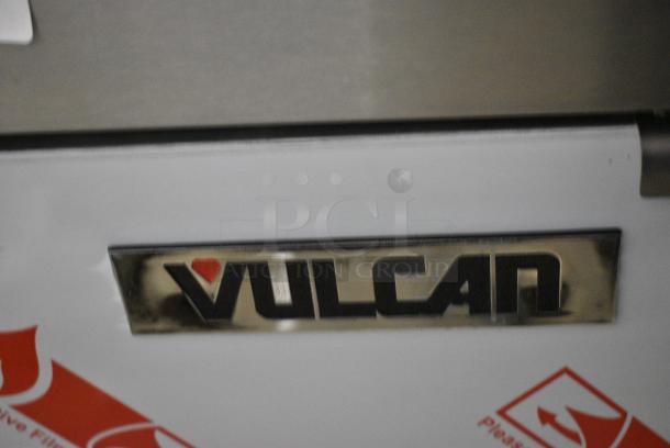 BRAND NEW SCRATCH AND DENT! Vulcan 1VEG35M-1 Stainless Steel Commercial Floor Style Natural Gas Powered Deep Fat Fryer w/ 2 Metal Fry Baskets. 70,000 BTU. - Image 2 of 6